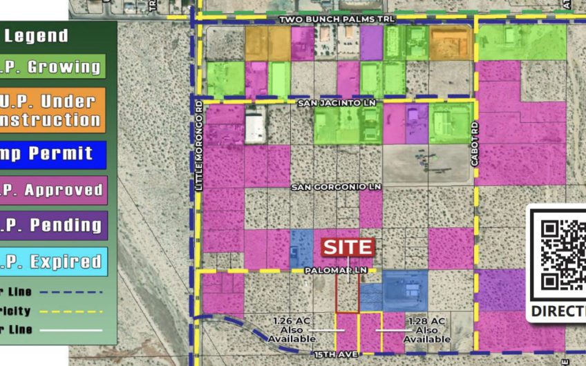 1.26 Acres Palomar Ln, Desert Hot Springs Zoned Industrial for Cannabis Cultivation & Manufacturing
